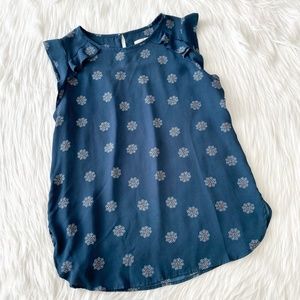 Loft Navy Print Blouse